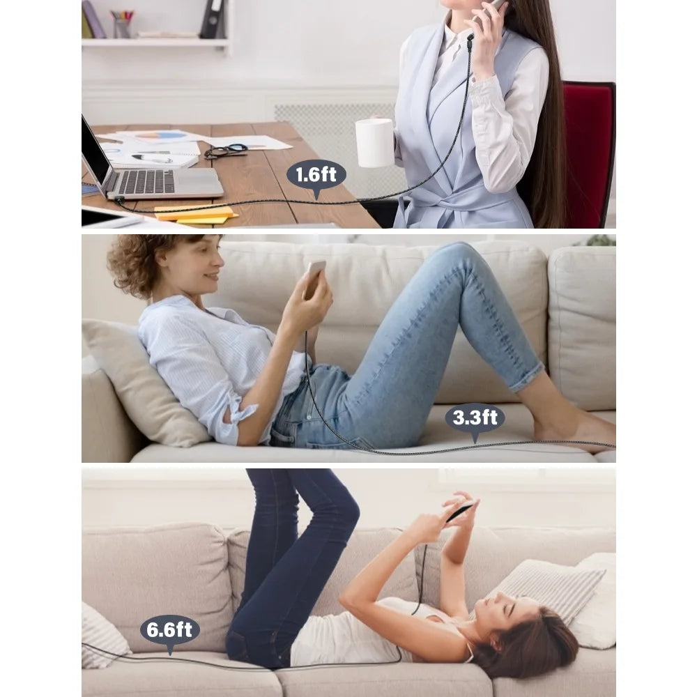 Magnetic 3 in 1 Fast Charging Cable with 540 Degree Rotate for Type C Micro USB and iPhone Devices