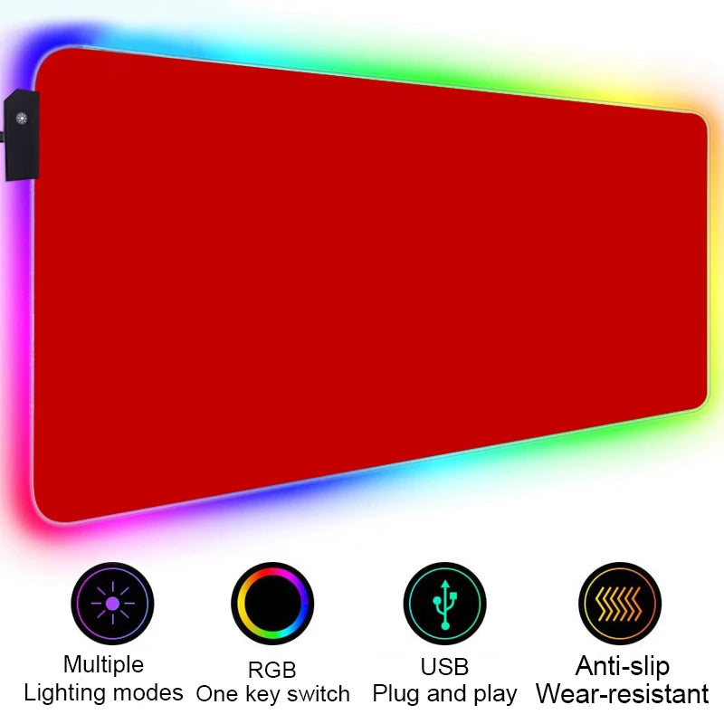 Large RGB Gaming Mouse Pad with LED Backlight Non-Slip Surface for Keyboard and Desk Setup