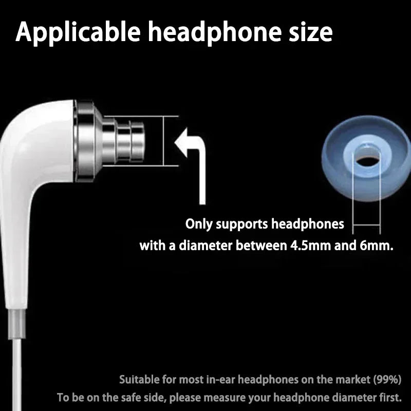 Soft Silicone Replacement Eartips 6-Pair S/M/L Cushions for In-Ear Headphones Earbud Set