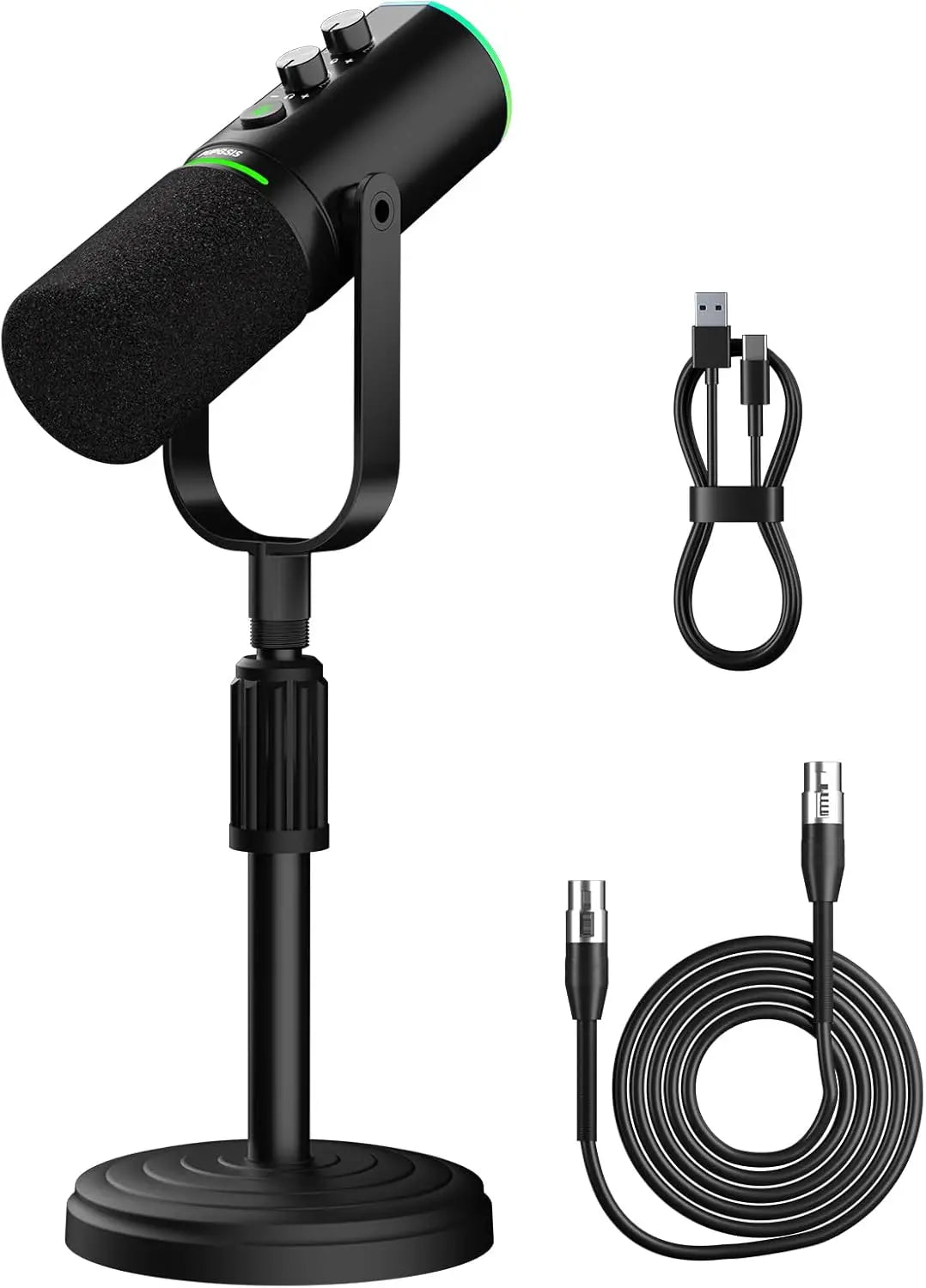 Dynamic XLR USB Podcast Microphone for Recording Streaming and Vocal Performance