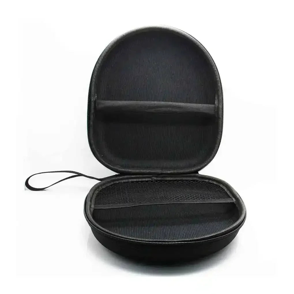 Headphone Carrying Case Shockproof Travel Pouch with Mesh Pocket, Black