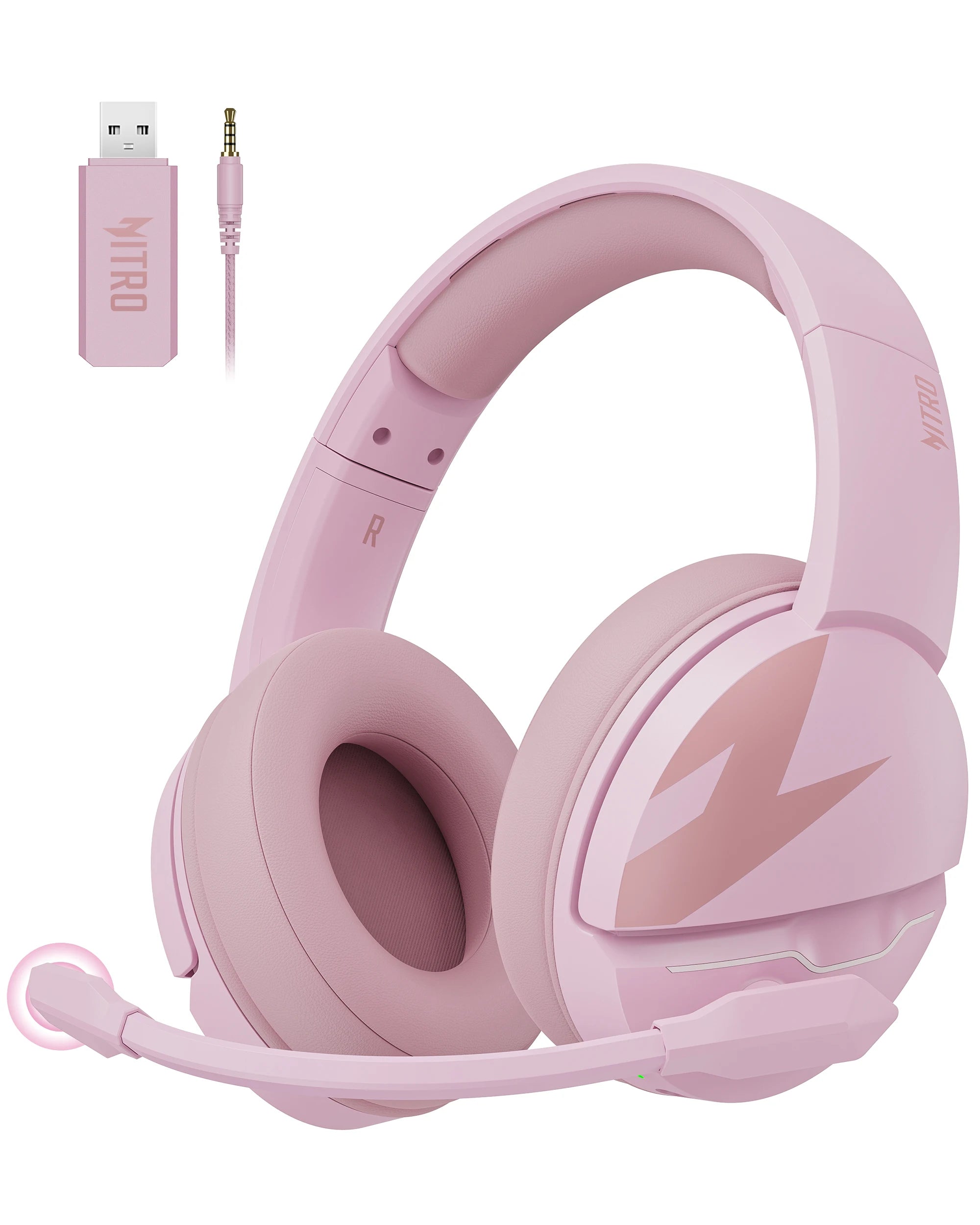 Wireless Gaming Headset with 100 Hour Battery Life Bluetooth 5.3 and ENC Mic