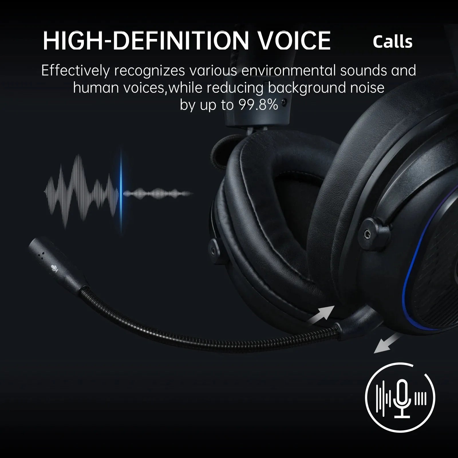 Wireless Over Ear Gaming Headset with Bluetooth and 2.4GHz Low Latency Audio for PC and Console