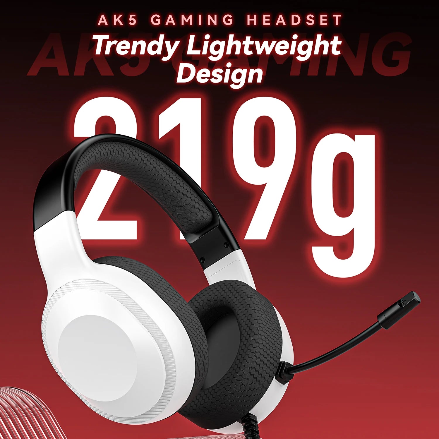 Lightweight Wired Gaming Headset with Microphone for PC Laptop and E‑Sports Audio