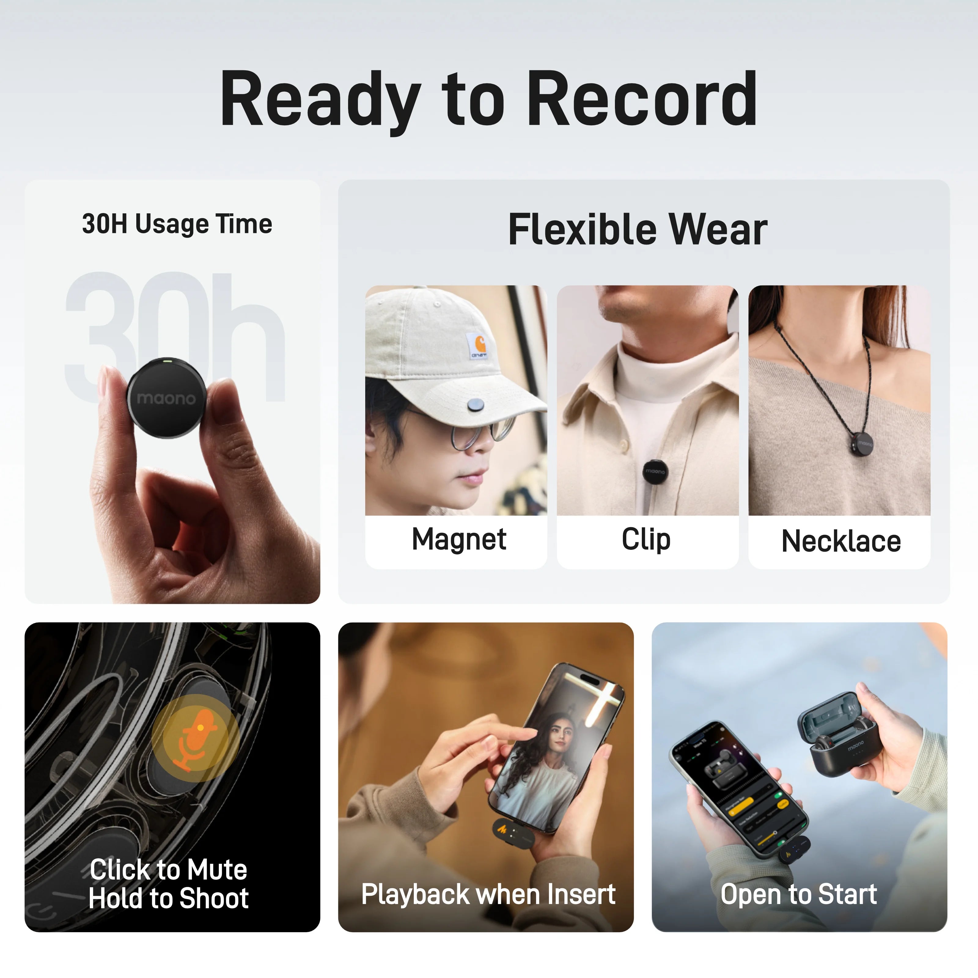 Wireless Lapel Microphone Mini Noise Cancelling Lavalier Mic for Video Recording Streaming Phone