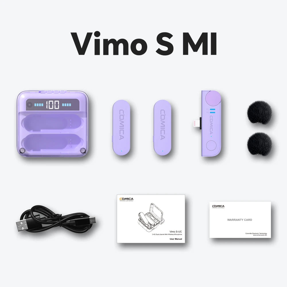 Dual Wireless Lavalier Microphone System with Noise Cancelling for iPhone Android Vlogging Podcast