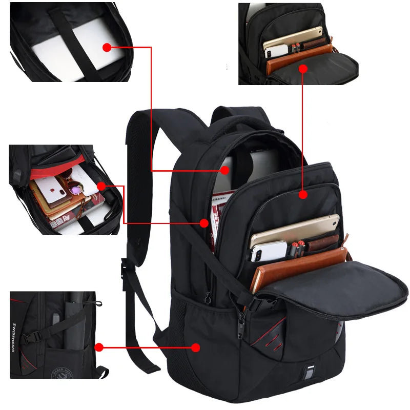 Multifunction Anti-Theft Water Resistant 17 Inch Laptop Backpack with USB Charging for Travel