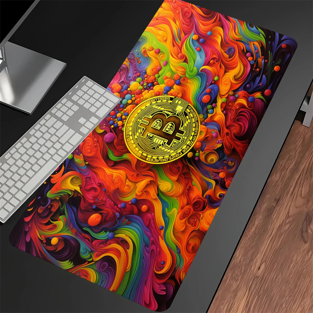 Large Gaming Mouse Pad with Stitched Edges Anti-slip Rubber Base for Computer Desk Setup
