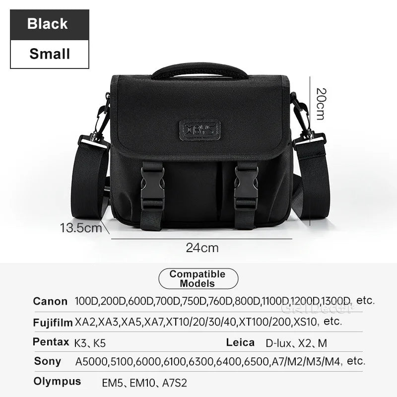 Portable Shoulder Camera Storage Bag for DSLR Mirrorless Cameras and Lenses Travel Organizer