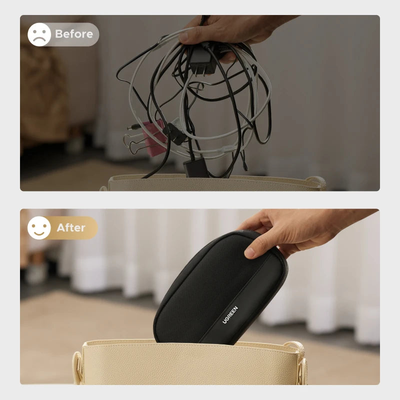 Travel Storage Organiser Bag for Cables Earphones Chargers and Digital Accessories Size S or M