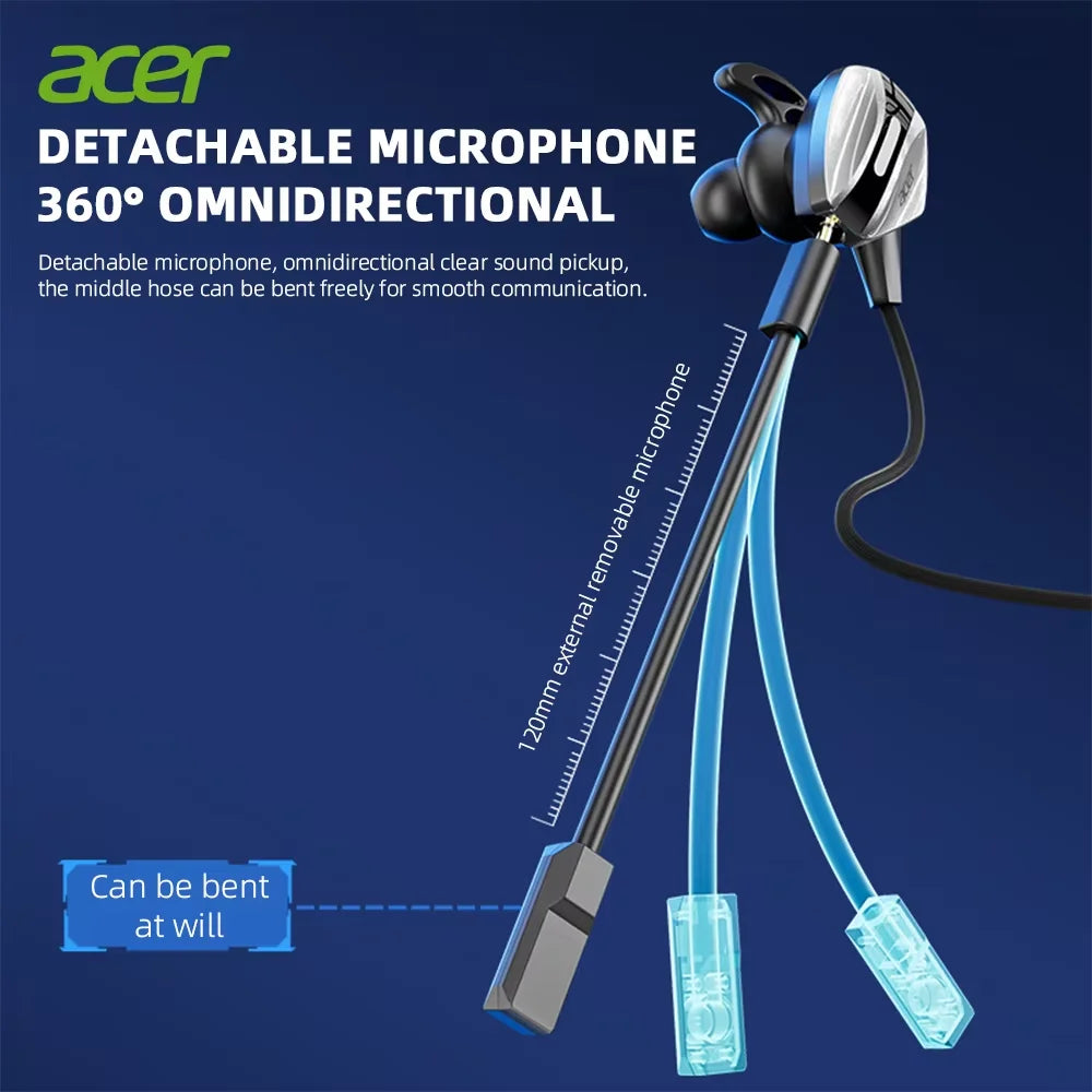 Premium Wired Gaming Earbuds with Microphone for PC Console and Mobile Devices