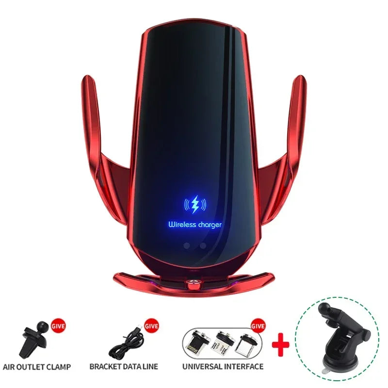 Magnetic Wireless Car Charger Mount with Automatic Sensor and 15W Fast Charging for Phones