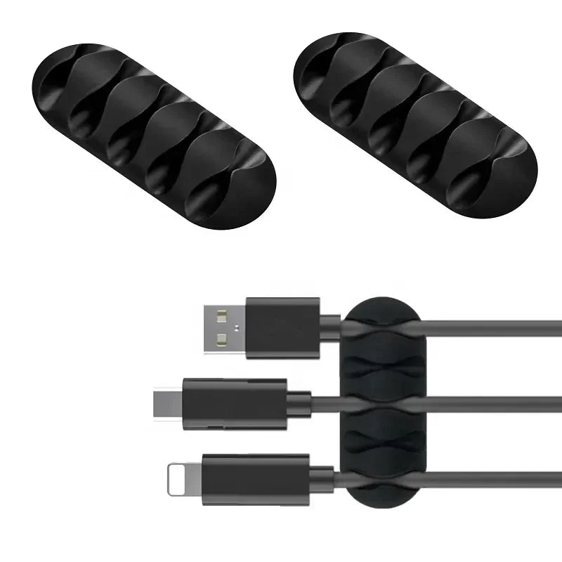 VIKEFON Silicone Cable Organizer Clips, Self-Adhesive Wire Management for USB & Headphones