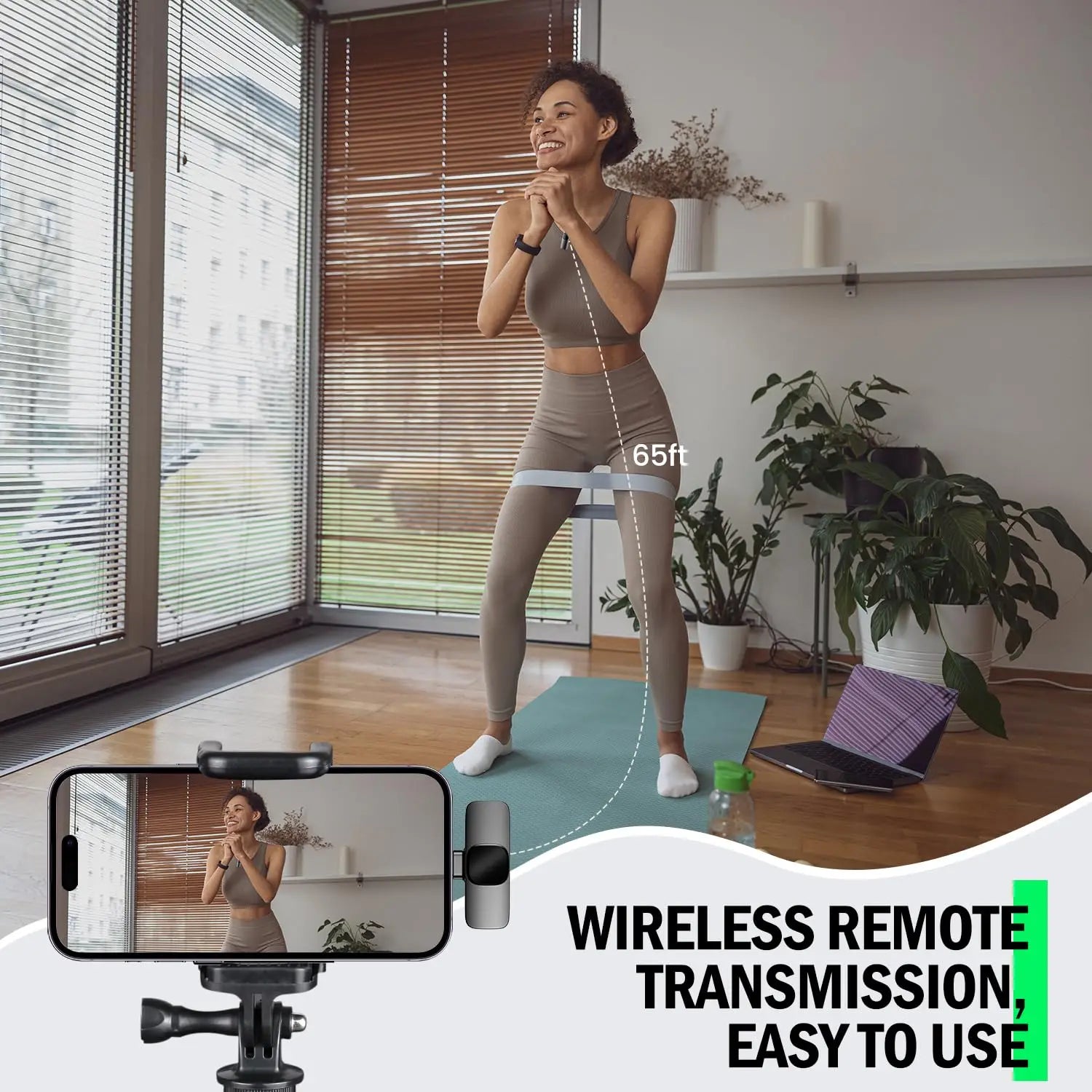 Wireless Lavalier Microphone Set for iPhone & Type-C Devices with Noise Reduction & Wind Protection