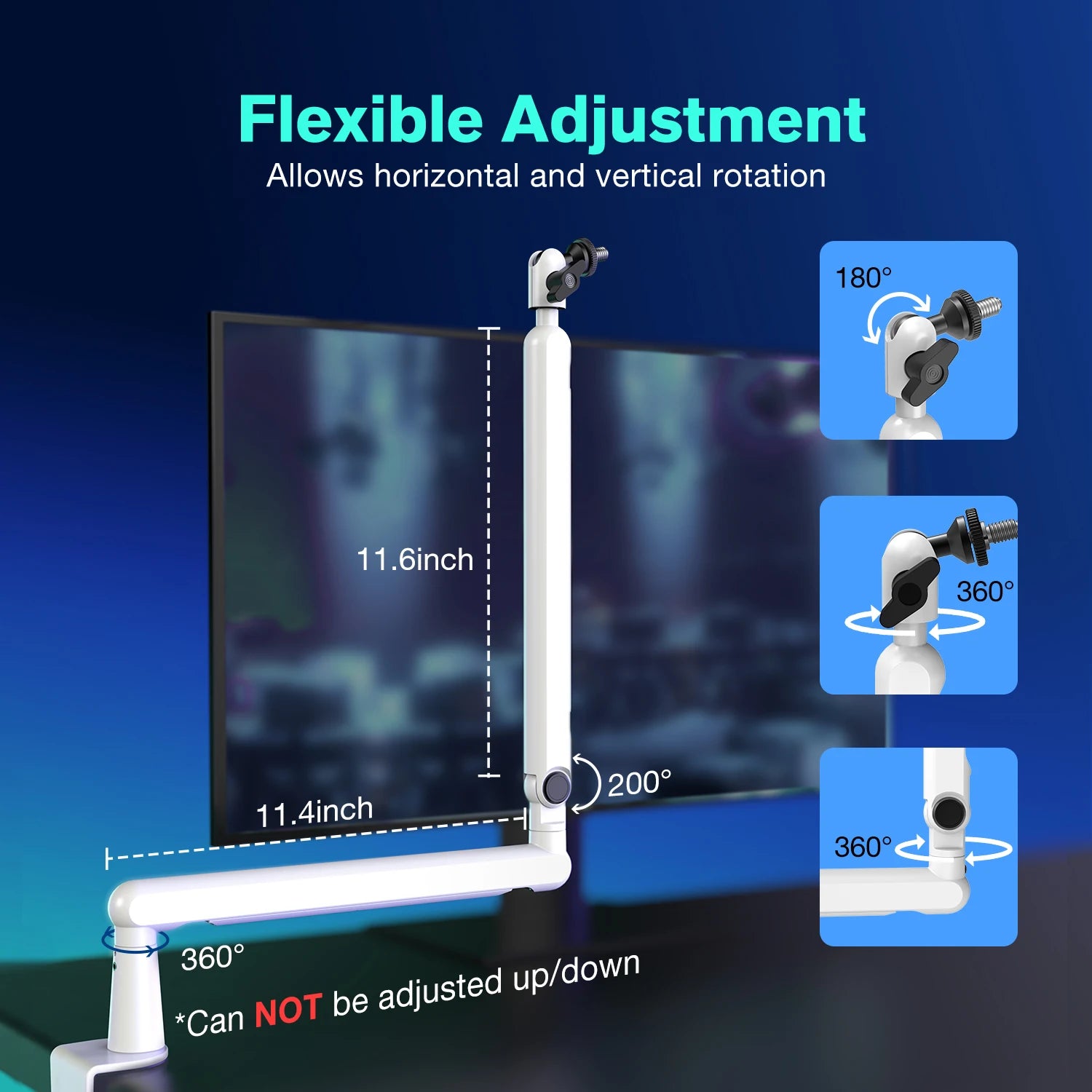 Low Profile Microphone Boom Arm with Desk Mount & Cable Management for Streaming and Podcasting