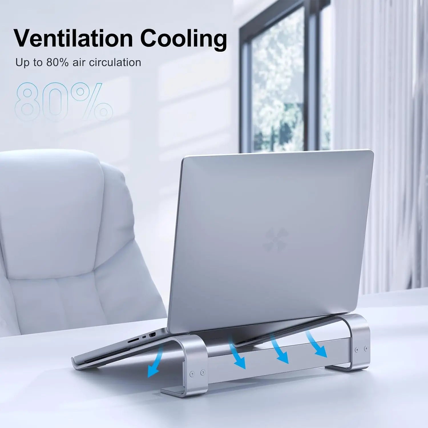 Aluminium Laptop Cooling Stand Riser for Desk and Notebook Computers