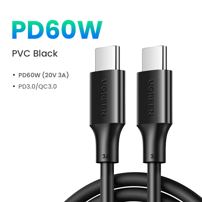 USB C to USB C 100W Fast Charging Cable with E Marker 5A PD for Laptops Phones Tablets