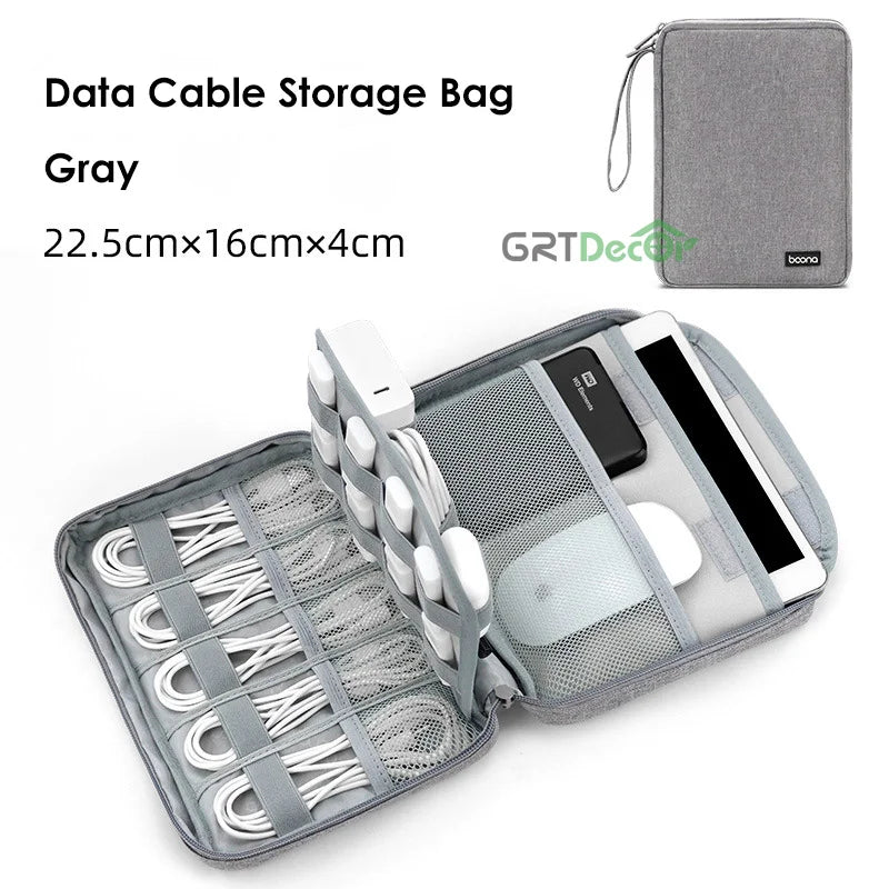 Portable Electronics Protective Storage Bag for Tablets Phones Power Banks Cables Travel Tech Pouch
