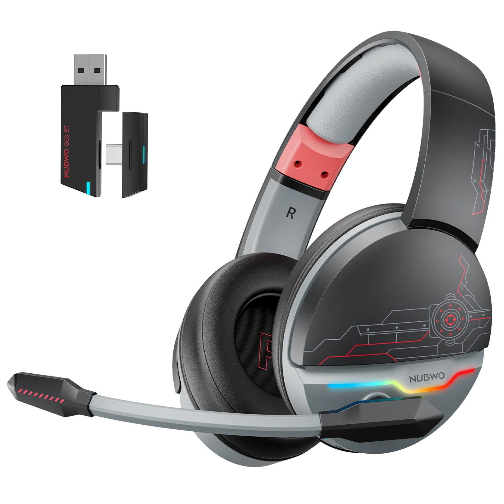 Dual Wireless Gaming Headset with Mic for PS5 PS4 PC Mobile and Switch
