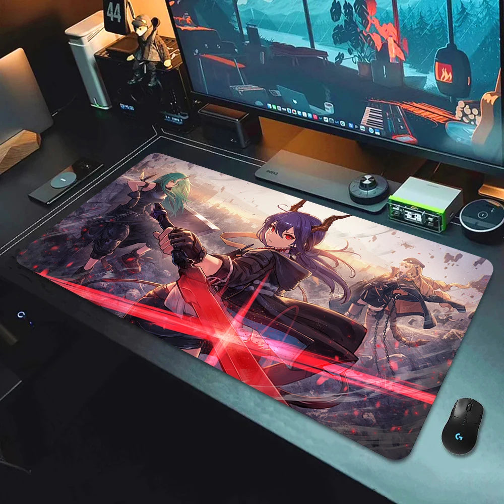 Large Gaming Mouse Pad with Non-Slip Rubber Base and Anime-Inspired Design for E-Sports Setups