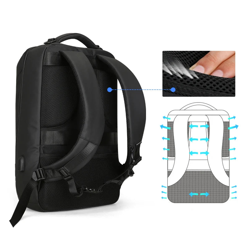 Anti Theft Stylish Water Resistant 15.6" Laptop Backpack with USB Charging and Organiser Pockets