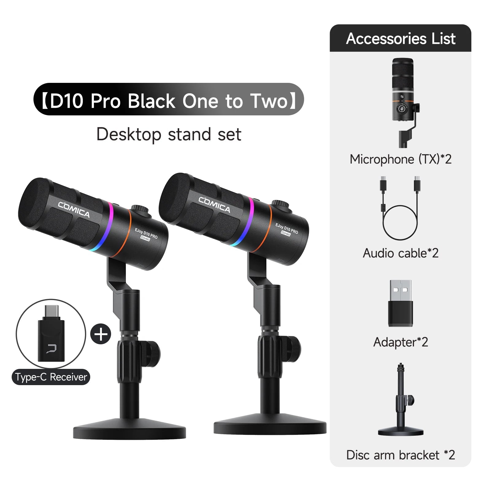 RGB Cardioid Dynamic USB and XLR Microphone Combo for Gaming Streaming Podcast and Interview Use