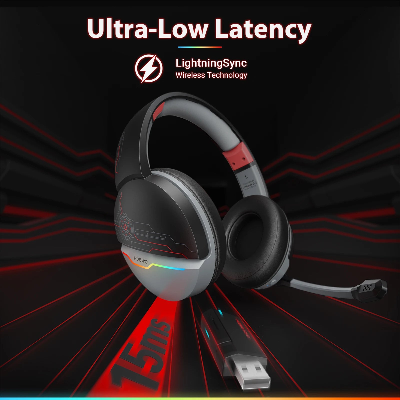 Dual Wireless Gaming Headset with Mic for PS5 PS4 PC Mobile and Switch