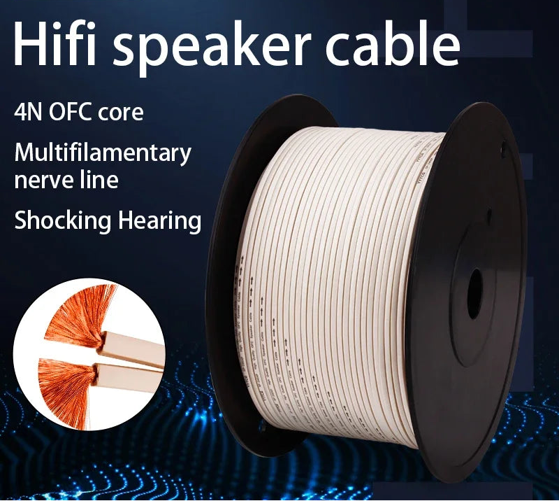 Premium Oxygen Free Copper Hi-Fi Speaker Cable for Amplifier and Home Audio Systems