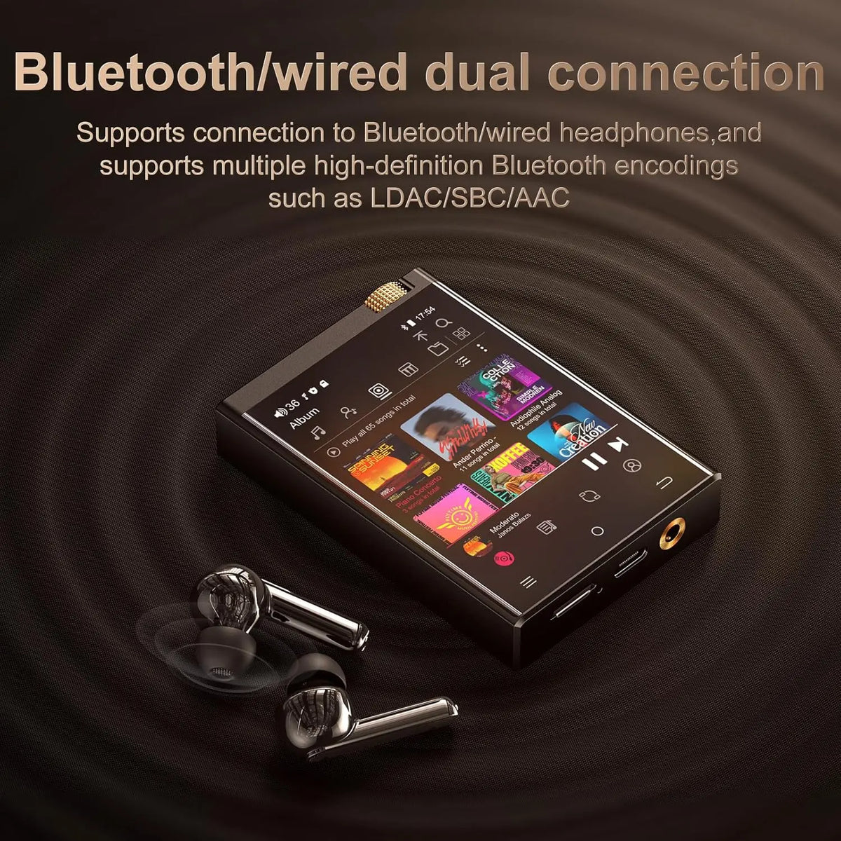High Resolution MP3 Player with Bluetooth Wi-Fi Touchscreen and Expandable Memory up to 1TB