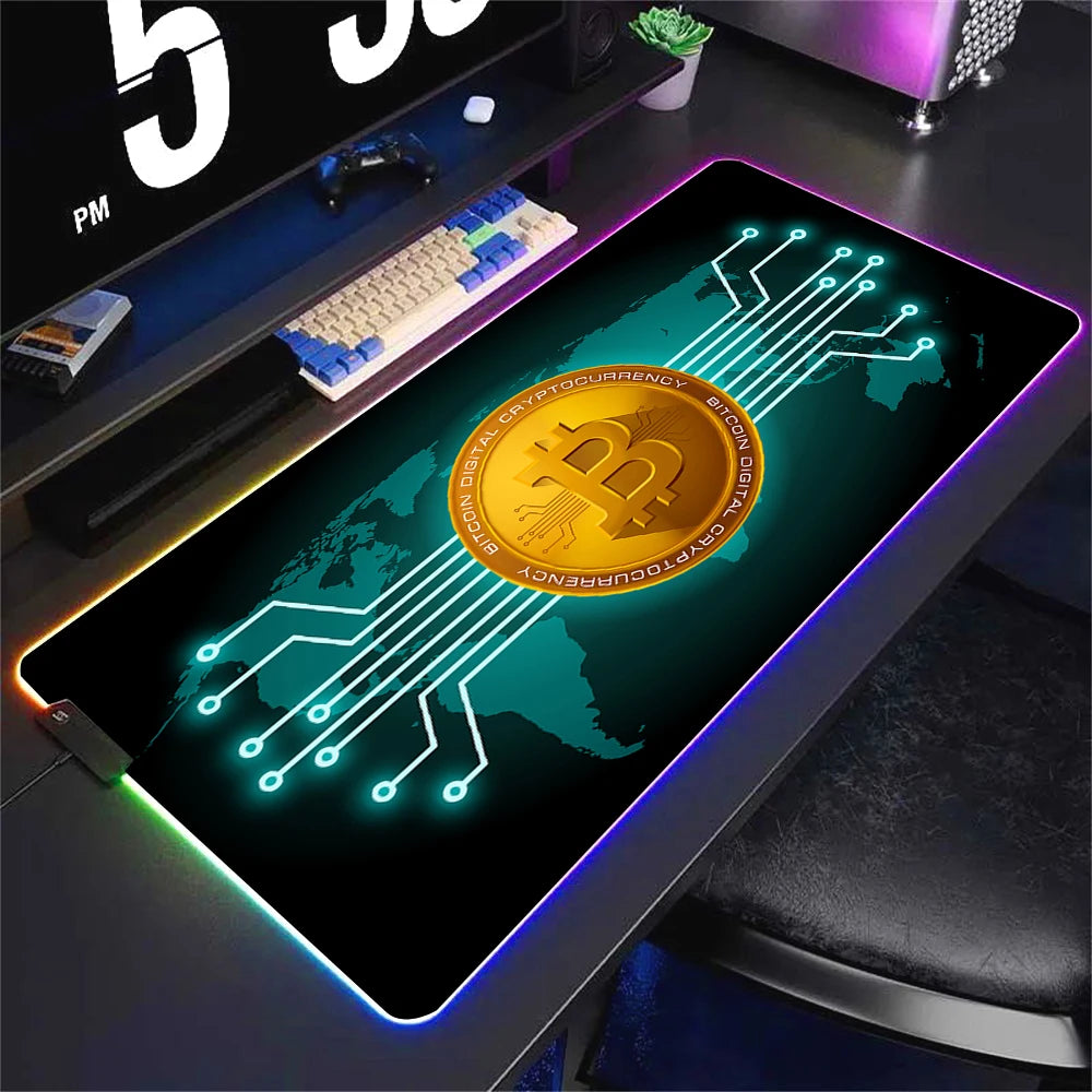 Oversized RGB LED Gaming Mouse Pad Non Slip Waterproof Desk Mat Multiple Sizes for PC Setup