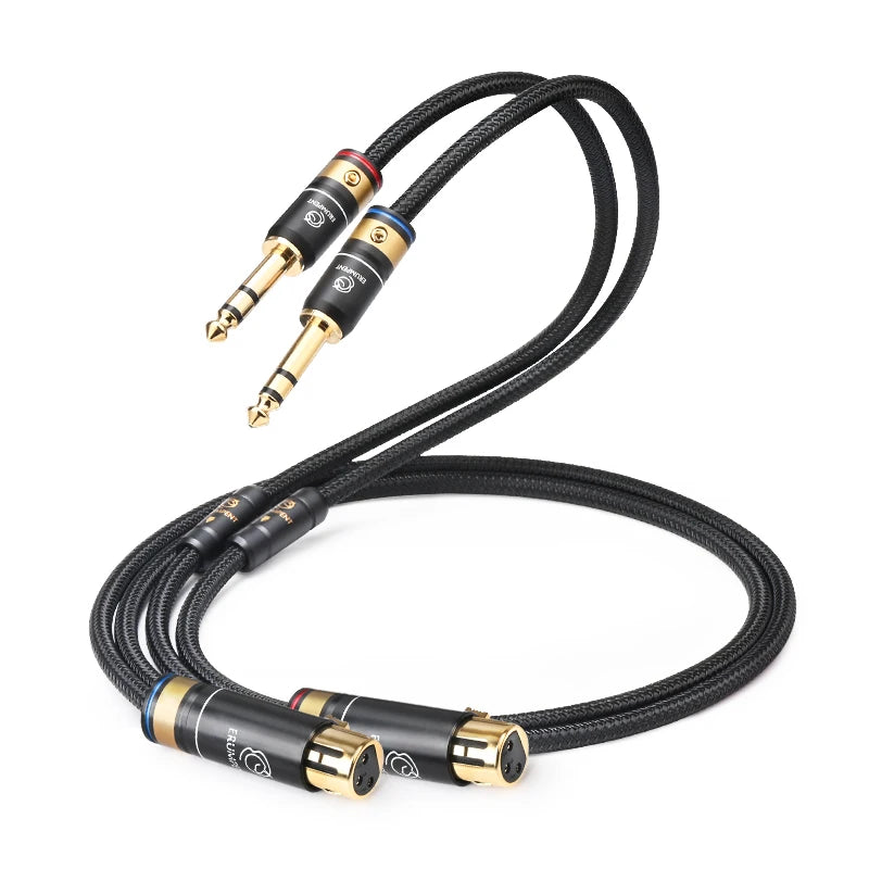 Premium 6.35mm TRS to XLR Balanced Stereo Audio Cable for Microphone and Speaker Connection
