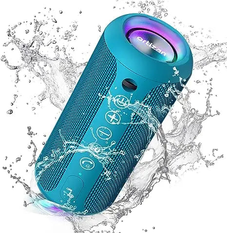 Portable Bluetooth Speaker with Deep Bass Boost IPX7 Waterproof RGB Lights and 30H Playtime