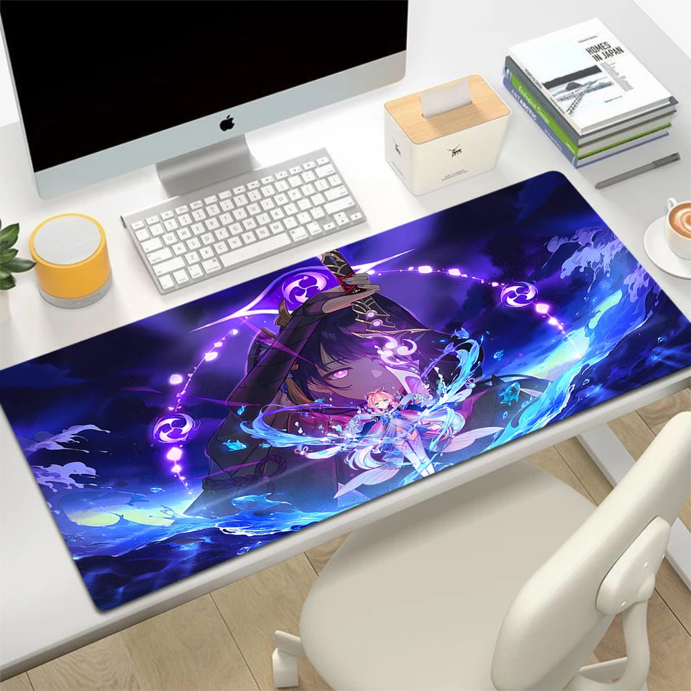 XL Anime Gaming Mouse Pad with Anti-slip Rubber Base, Stitched Edges, Custom Print Options
