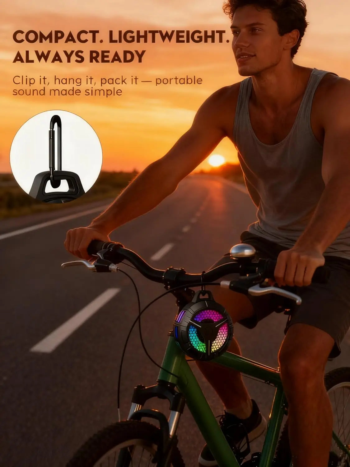 Portable Bluetooth Shower Speaker with IPX7 Waterproof Design and LED Light Display