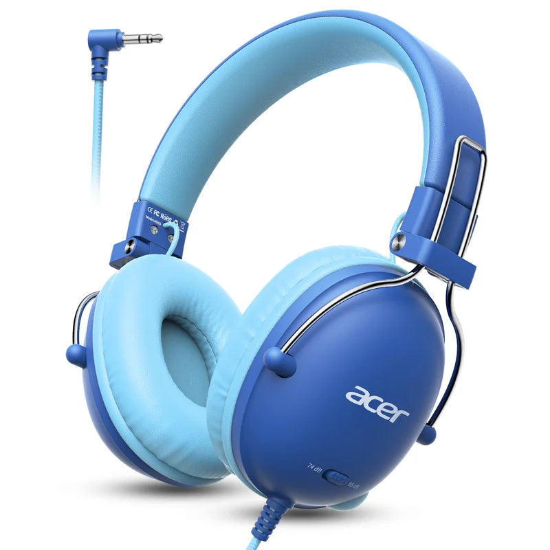 Children’s Safe Wired On-Ear Headphones with Volume Limiter Stereo Sound and Comfortable Fit