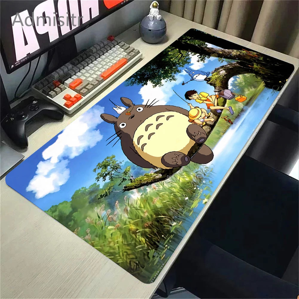 Large Cute Cat Gaming Mouse Pad Non-slip XL Desk Mat with HD Print and Stitched Edges