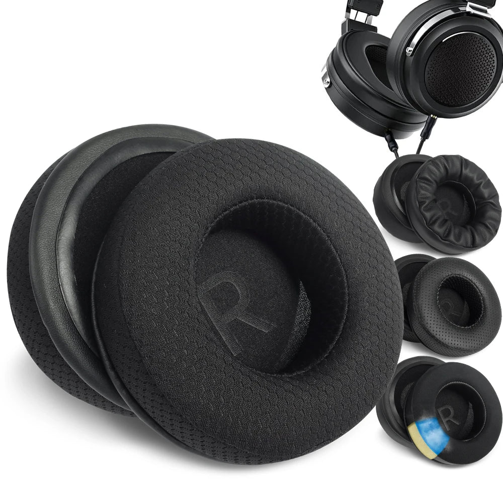 Premium Replacement Earpads Compatible with FiiO JT1 in Protein Leather, Mesh, Cloth and Velvet