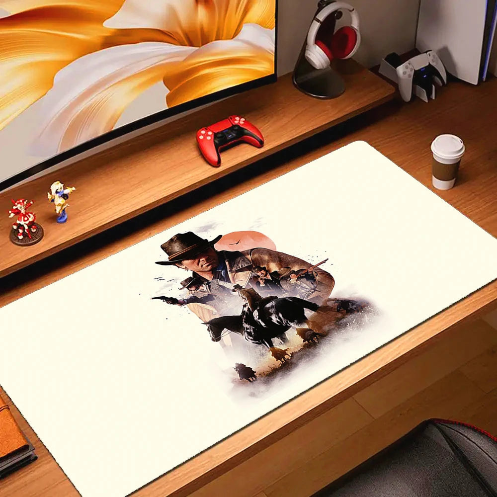 Large Non-slip Gaming Mouse Pad with Stitched Edges and Comfortable Rubber Base for Desktop Use