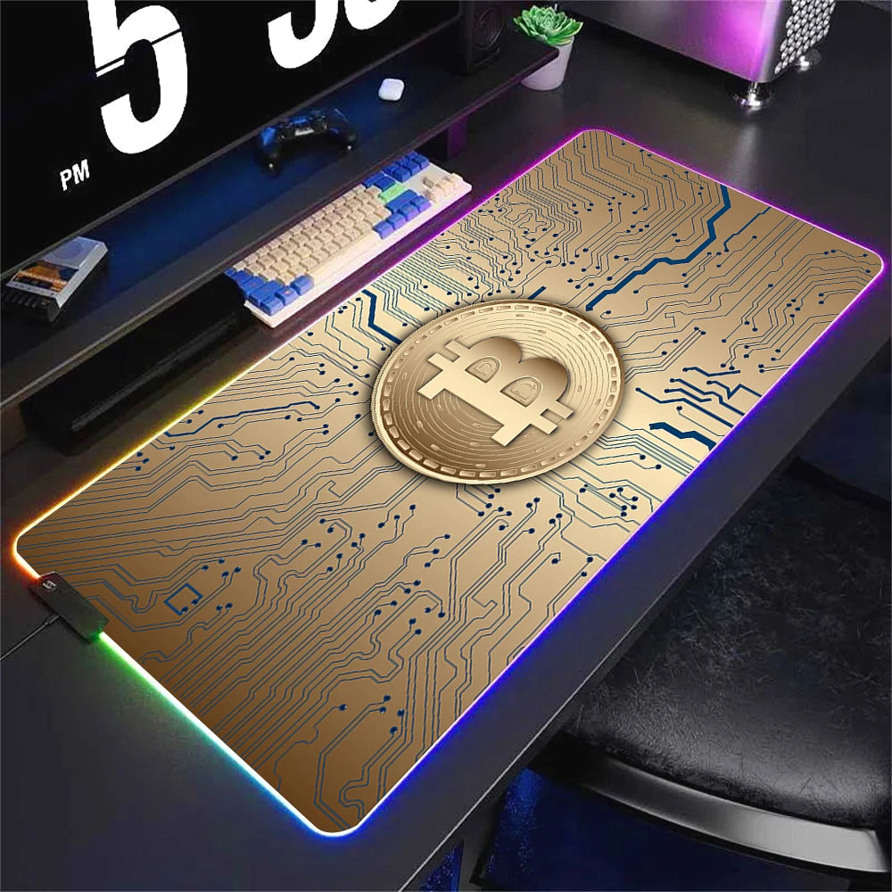 Oversized RGB LED Gaming Mouse Pad Non Slip Waterproof Desk Mat Multiple Sizes for PC Setup