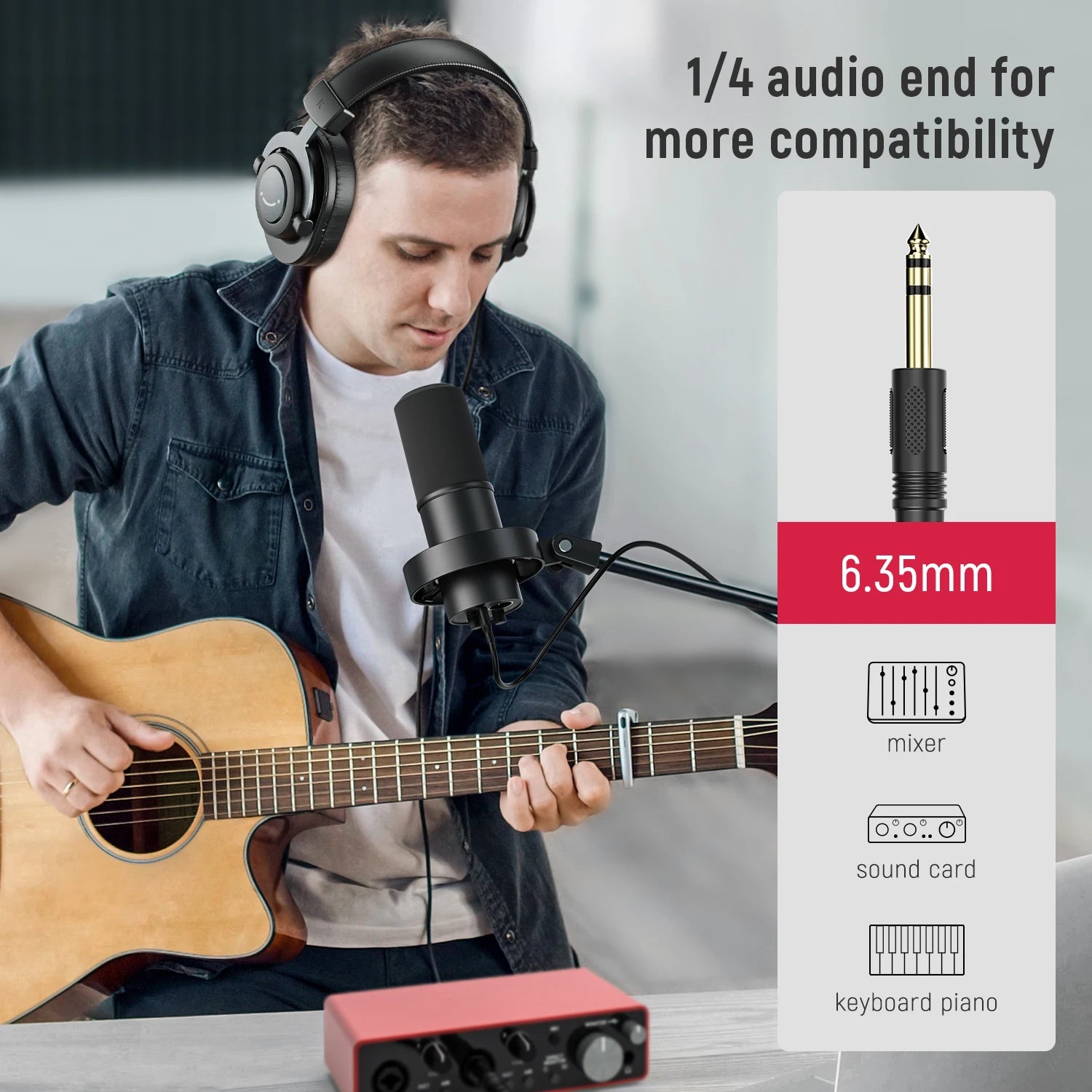 Wired Over-Ear Headphones with Memory Foam Cushions, 3.5 and 6.35mm Jack for PC Mac PS4 PS5 H8