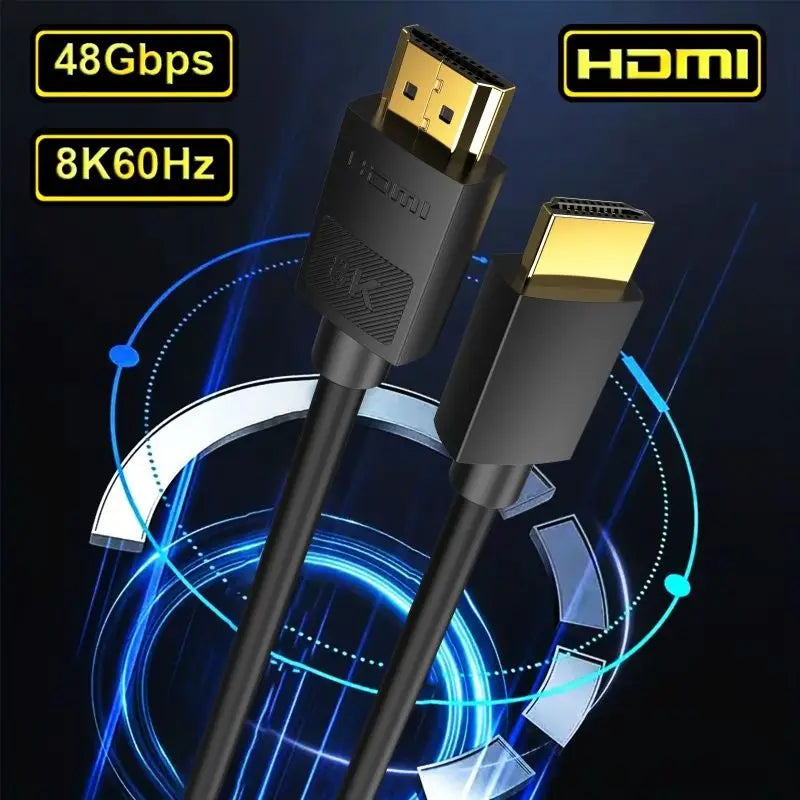 Ultra High Speed 8K HDMI 2.1 Cable 48Gbps Braided Cord for TV PS5 RTX PC Monitors & Devices