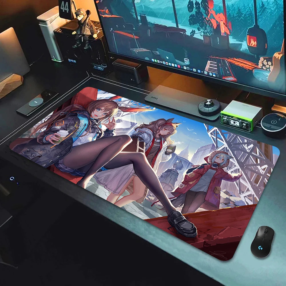 Large Gaming Mouse Pad with Non-Slip Rubber Base and Anime-Inspired Design for E-Sports Setups