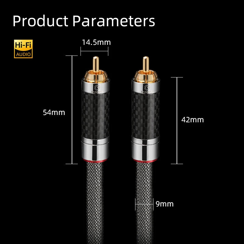 Premium Silver Plated OCC RCA Coaxial Audio Cable 75ohm for Subwoofer TV and Amplifier