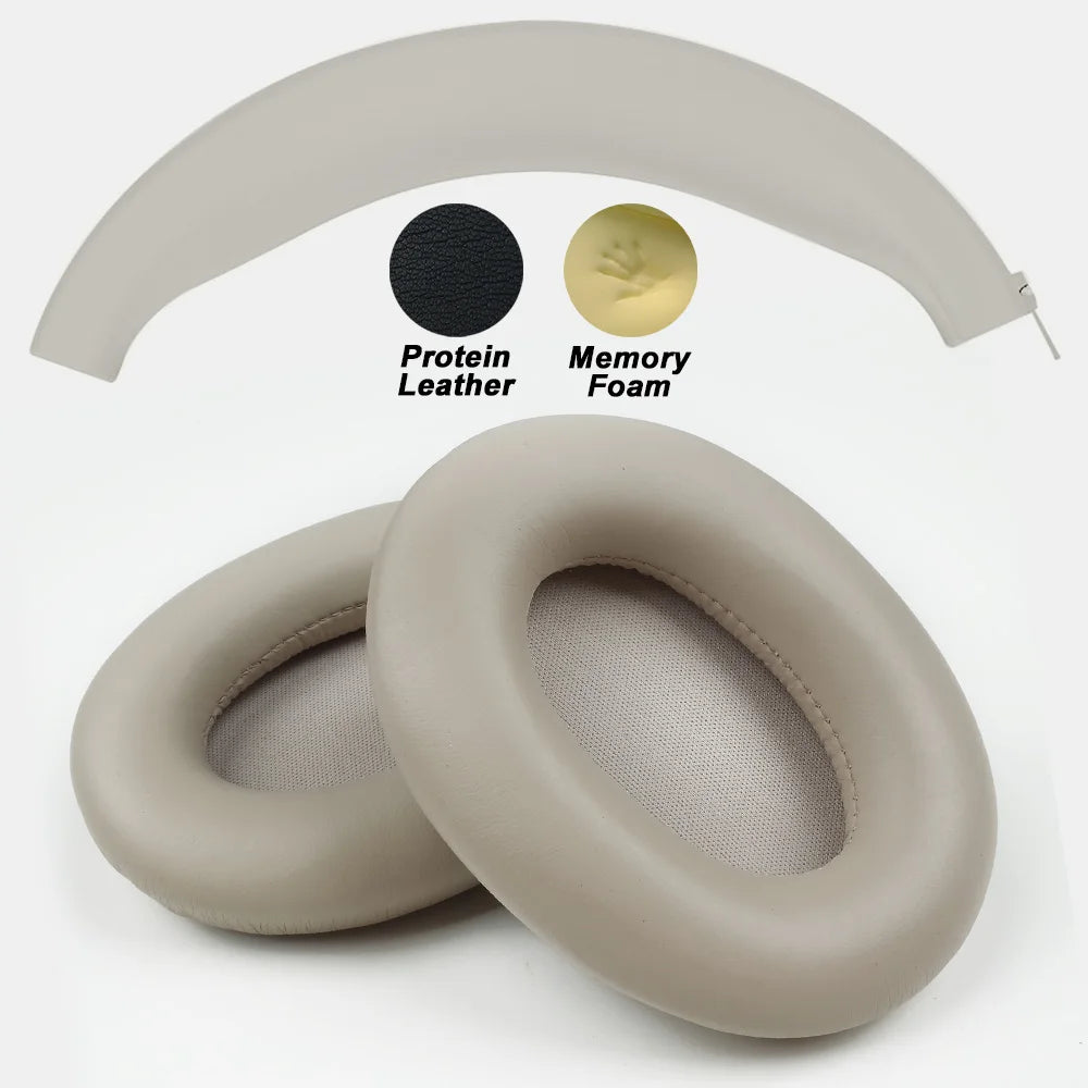 Premium Replacement Memory Foam Protein Leather Earpads Cushions for Over-Ear WH-1000XM3 Headphones