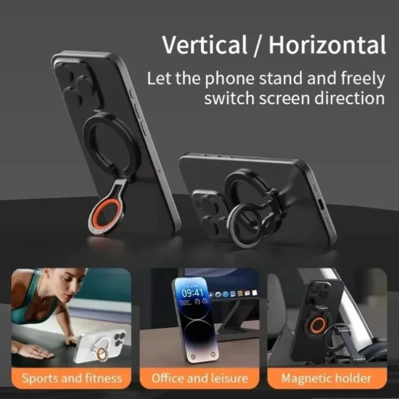 Magnetic Finger Ring Phone Holder Stand for iPhone with 360 Degree Adjustable Grip