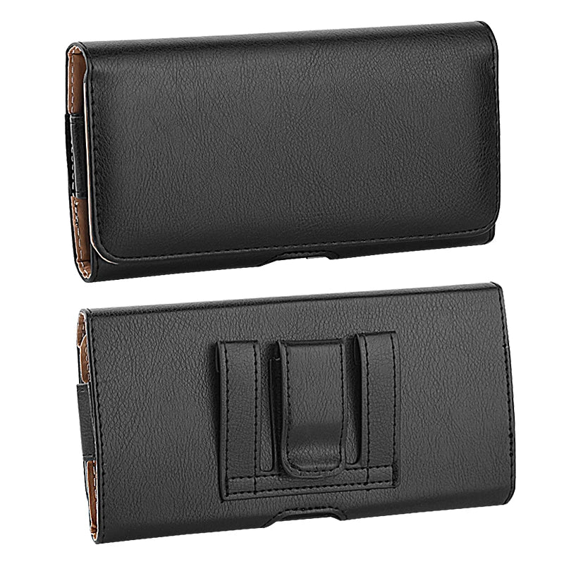 Leather Waist Belt Clip Phone Pouch Compatible with 4.7 to 6.5 Inch Smartphones in Black or Brown