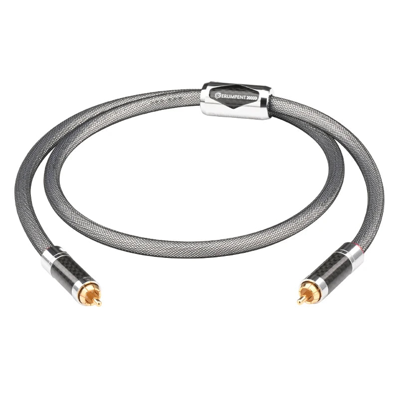 Premium Silver Plated OCC RCA Coaxial Audio Cable 75ohm for Subwoofer TV and Amplifier