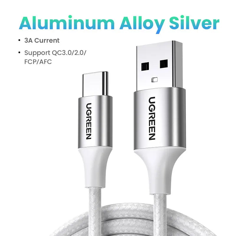USB-A to USB-C 3A Fast Charging Data Cable for iPhone Samsung Xiaomi Android Phones