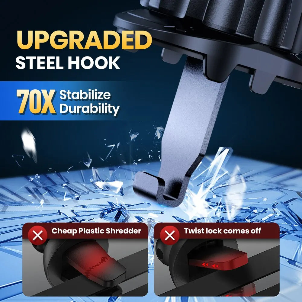 Magnetic Car Phone Holder with Strong 6-Magnet Grip for Secure Vent Mounting and Universal Devices