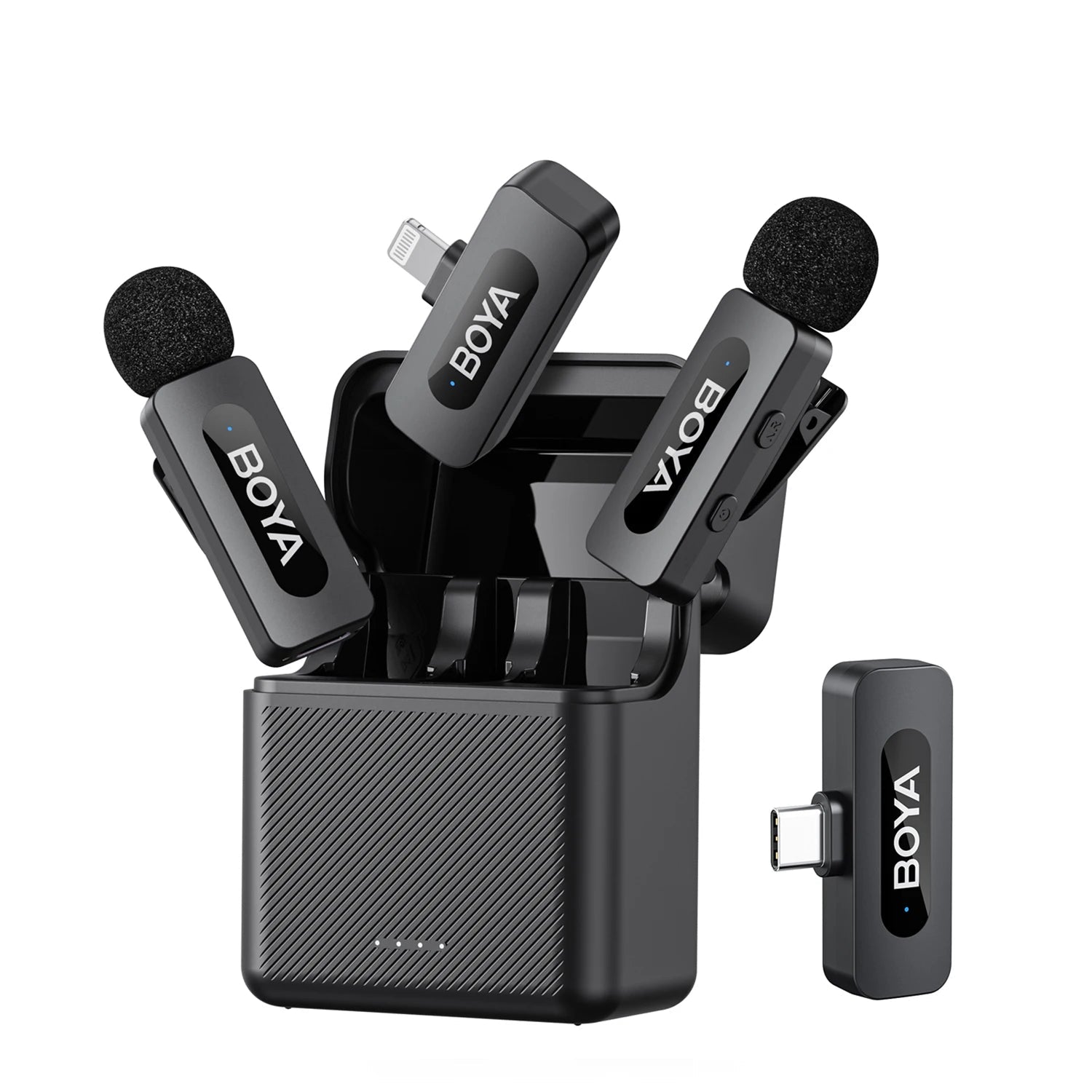 BOYA BY-V3 Wireless Lavalier Microphone for iPhone Android USB-C Cameras DJI Pocket 3 Video Recording Pro